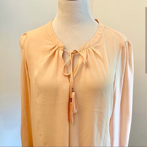 Rose & Olive Peach Long Sleeve Tunic Sz L - Picture 2 of 6